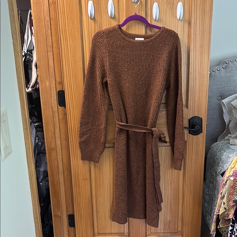 Caslon Brown Long Sleeve Dress